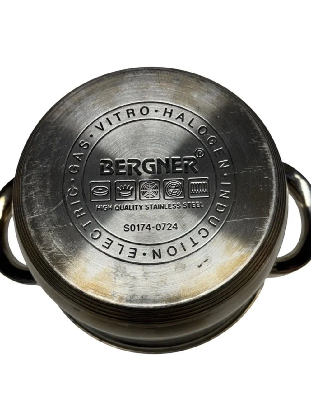 Bergner Stainless Steel 1.5L Double Handle Saucepan Pot w/ Glass Lid S0174-07424